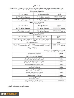 انتخاب واحد دانشجویان سال 94