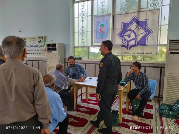 گزارش گروه جهادی سلامت انجمن اسلامی و هلال احمر دانشگاه فرهنگیان اندیمشک ، مستقر در مصلی نماز جمعه شهرستان اندیمشک مورخ 15 مهر سال 1401 2