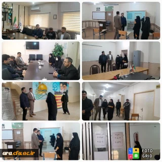 بازدید نماینده حوزه نظارت و ارزیابی مدیریت سرکارخانم دکتر پیری از آماده سازی محل برگزاری آزمون اصلح مهارت آموزان جهت آزمون روز پنج شنبه مورخ 4 اسفند 1401