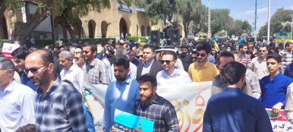 حضور دانشجویان و پرسنل دانشگاه فرهنگیان امام رضا(ع)اندیمشک در راهپیمایی یوم الله قدس 5