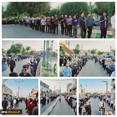 شرکت اساتید کارکنان و دانشجویام دانشگاه فرهنگیان اندیمشک در مراسم عزاداری شیخ الائمه حضرت امام صادق علیه السلام 