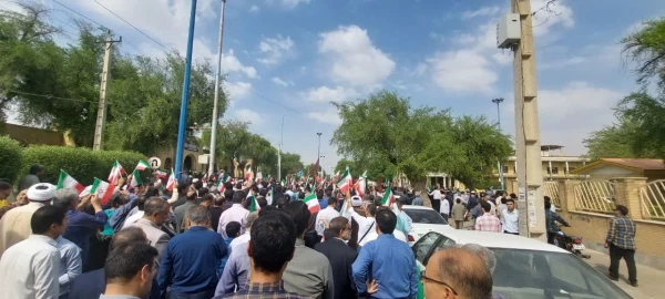 حضور پرسنل و دانشجویان دانشگاه فرهنگیان اندیمشک در مراسم عبادی و سیاسی نماز جمعه و راهپیمایی حمایت از مردم مظلوم فلسطین  3